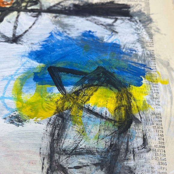 Original Mixed Media Abstract Art Painting 10x13.5” Wanderlust Series #11 - Picture 6 of 6